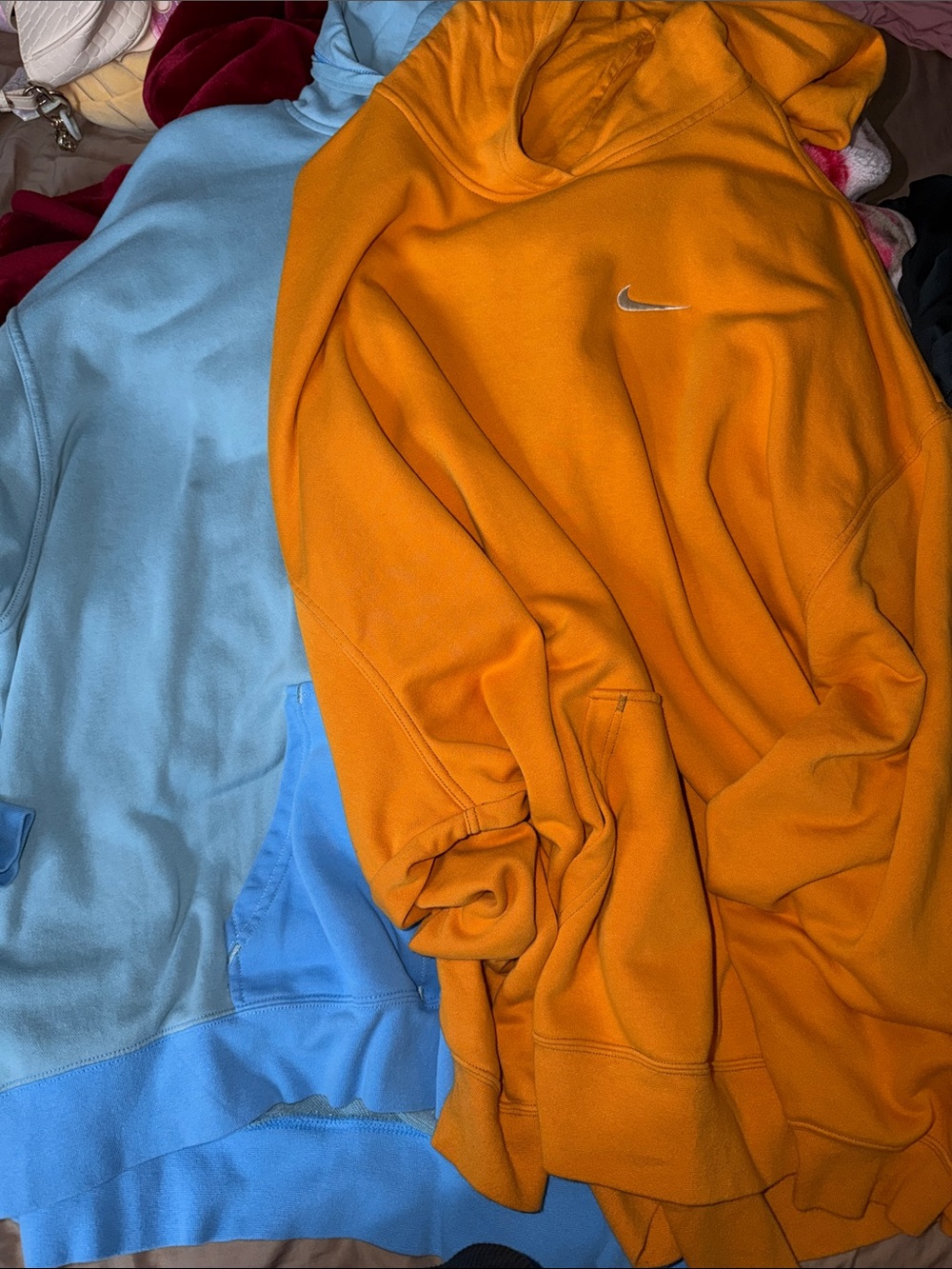 Nike Orange & Light Blue oversized hoodies(price comes with both)